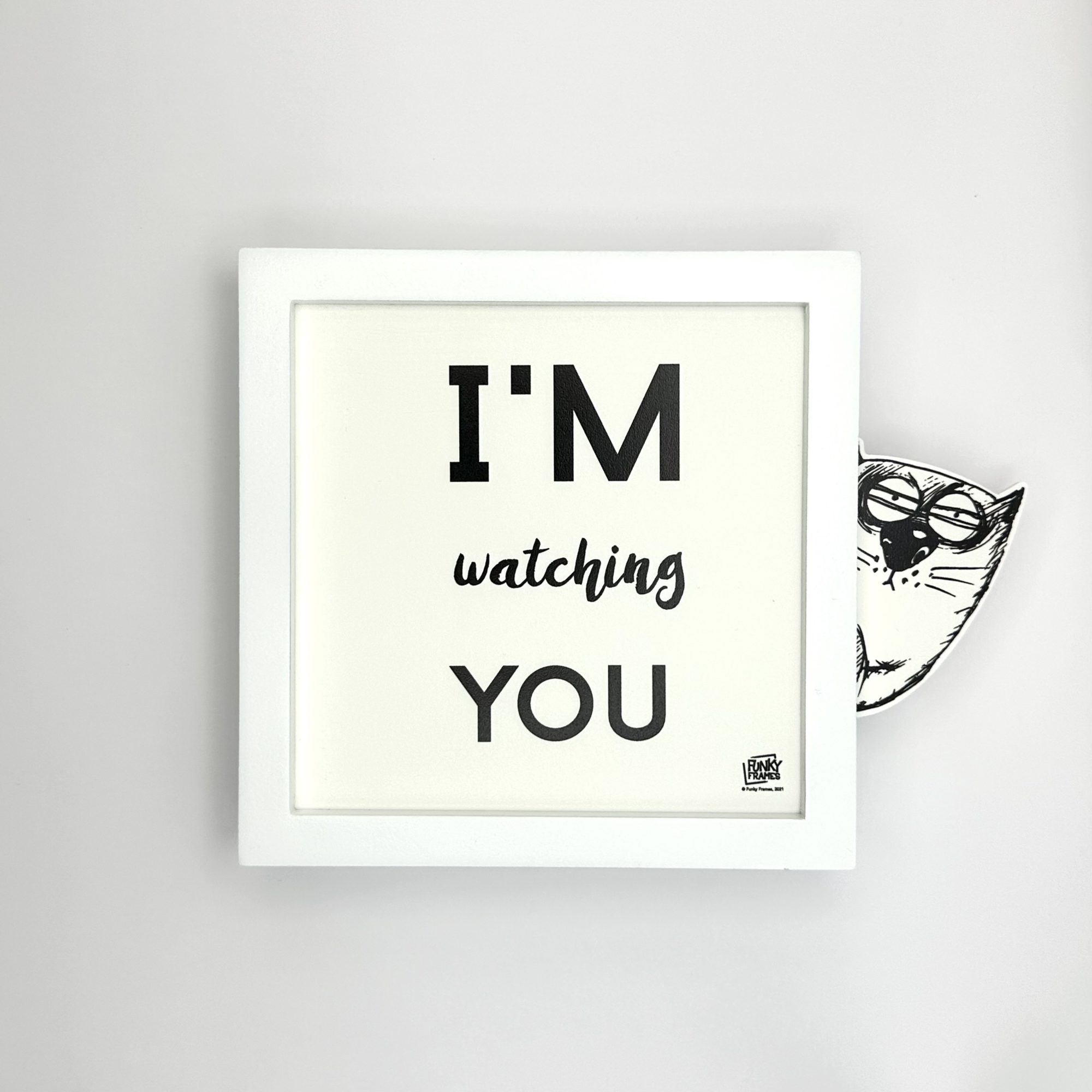 Funky Frames I'm watching you cadre blanc