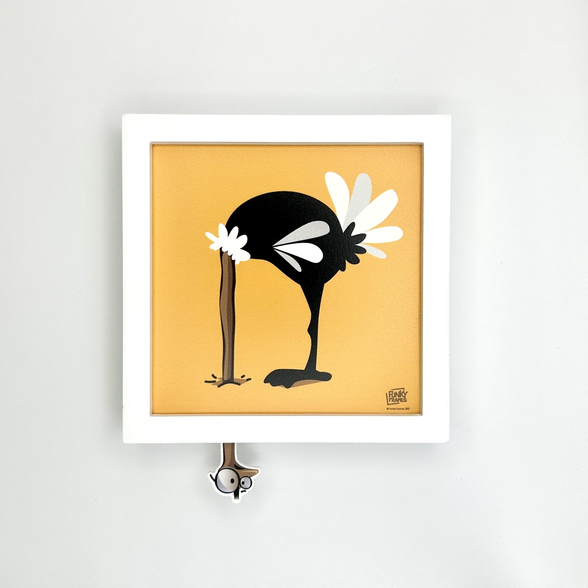 Funky Frames L'autruche cadre blanc