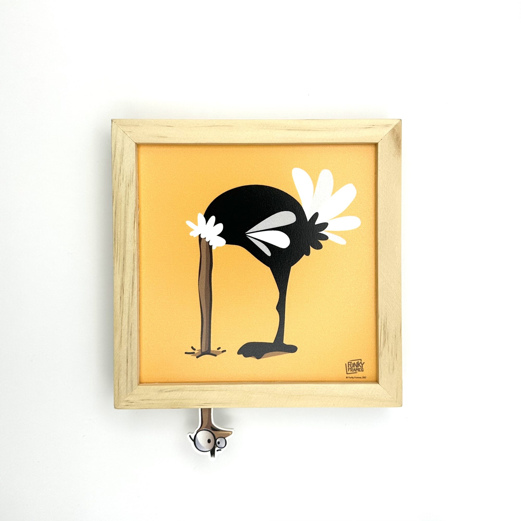 Funky Frames L'autruche cadre bois