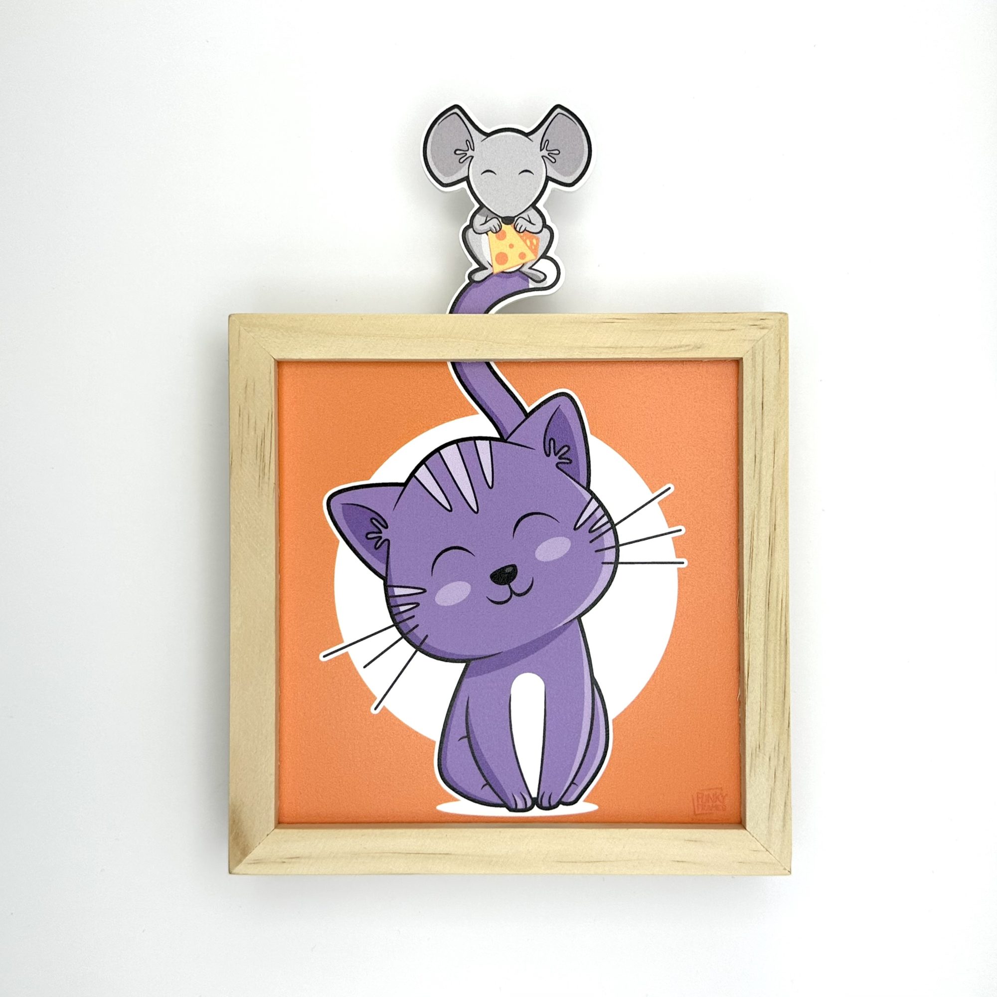 Funky Frames Le Chat cadre bois