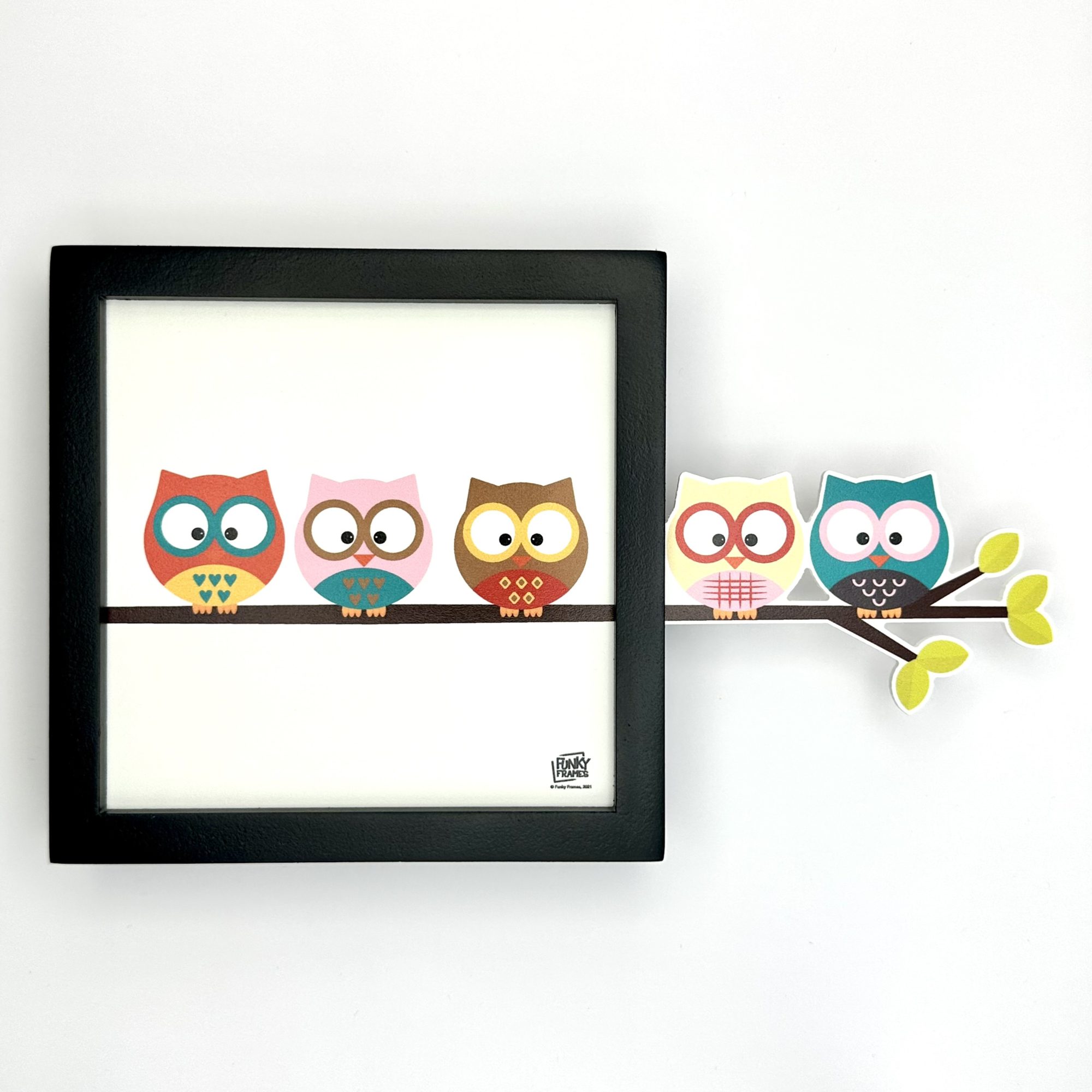 Funky Frames Les hiboux cadre noir